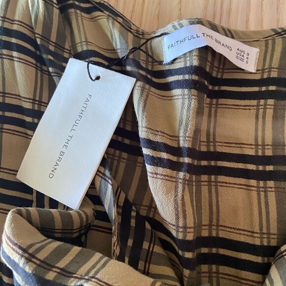 Faithfull The Brand Trinidad Dress in Hillary Plaid -Size 4 Small NWT - Picture 6 of 6